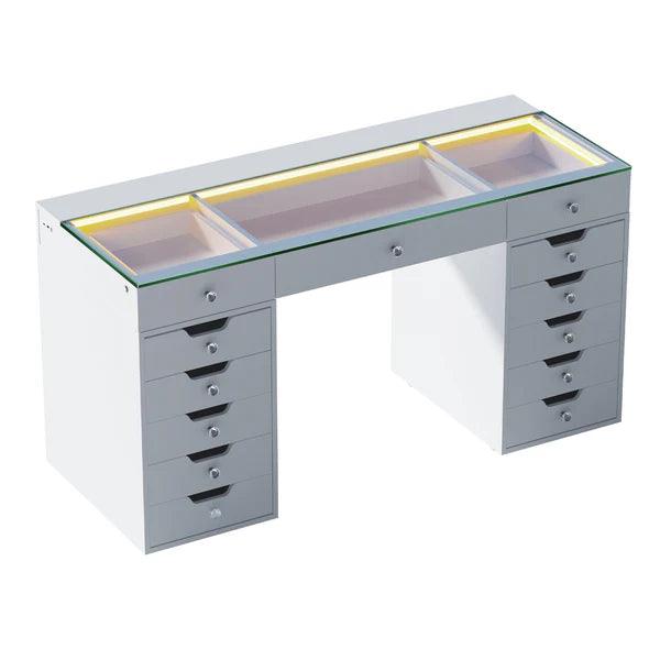Eva Vanity Desk - 13 Storage Drawers