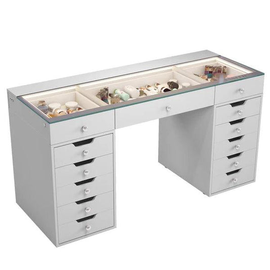 Eva Vanity Desk - 13 Storage Drawers