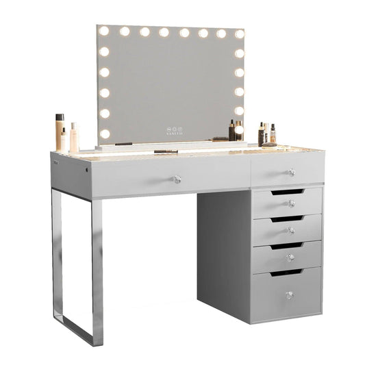 Vanity Mirror & Desk Pro - 6 Storage Drawers - Decor Luxury