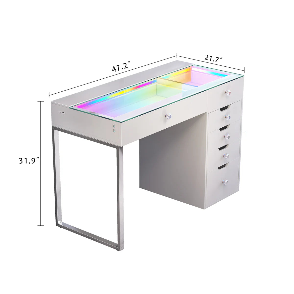 Vanity Desk RGB - 6 Storage Drawers