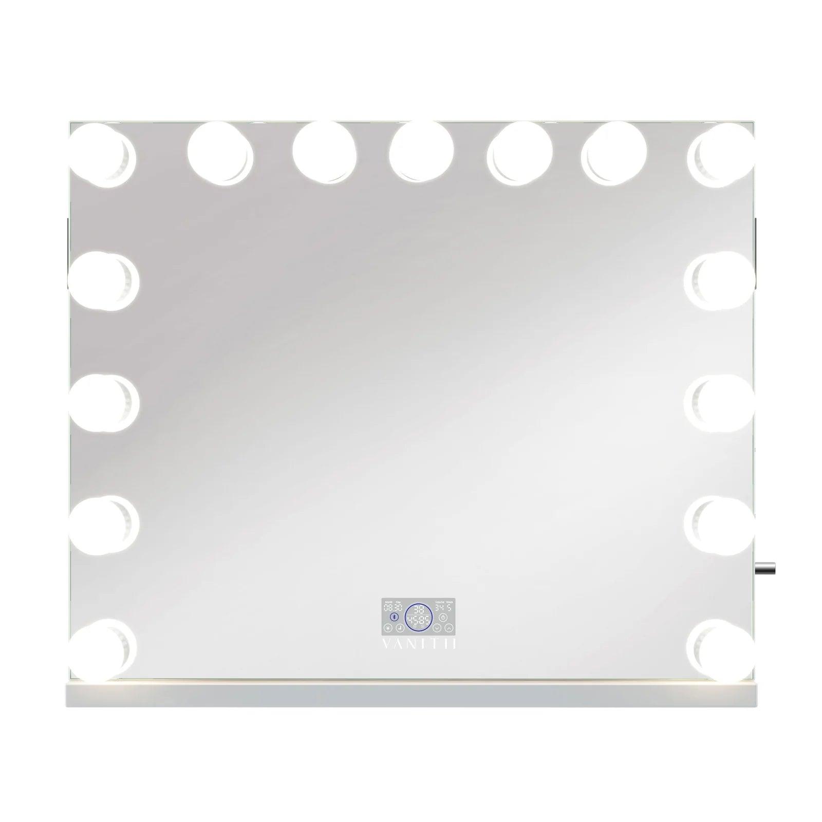 Eva Vanity Desk - 13 Storage Drawers with Mirror Hollywood led 15 bulbs - Decor Luxury