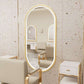 LED Mirror Oval Illuminated Wall Mirror Gold Frame