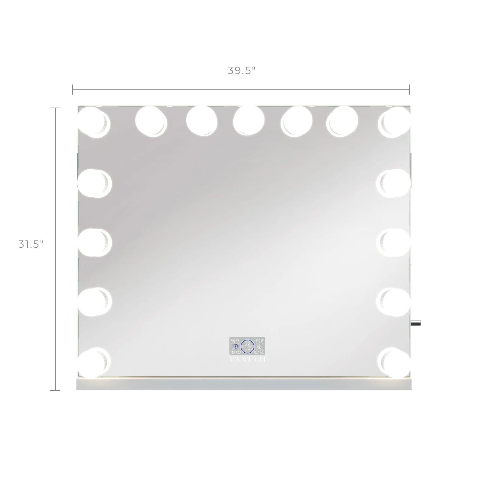 Eva Vanity Desk - 13 Storage Drawers with Mirror Hollywood led 15 bulbs - Decor Luxury