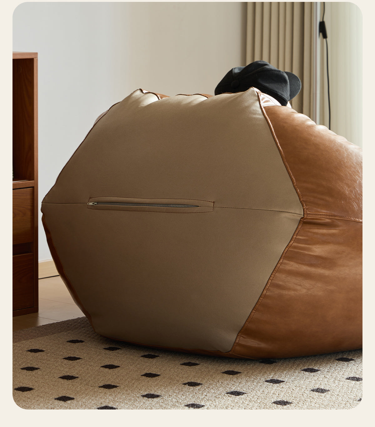 Little Four Reclining Ins Leather Creative Bean Bag Sofa