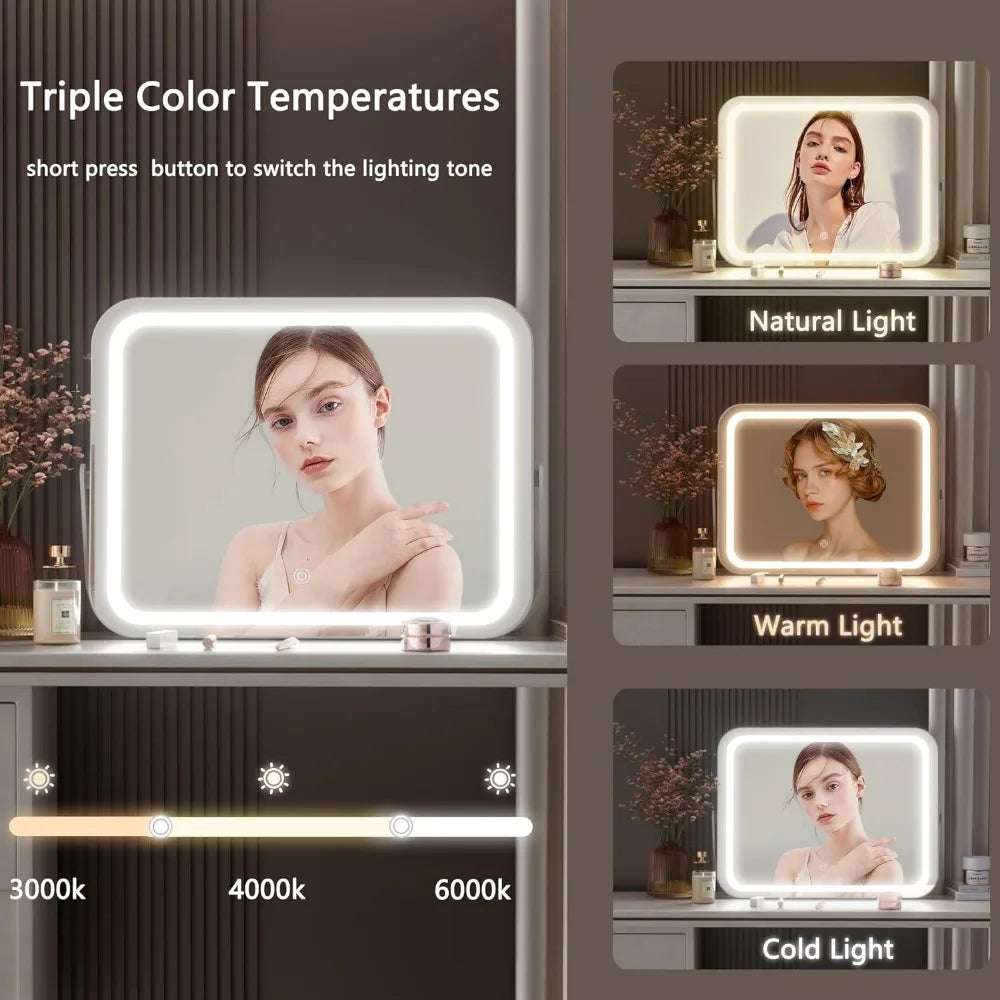 Vanity Mirror LED , 3 Modes Light, Smart Touch, 360°Rotation