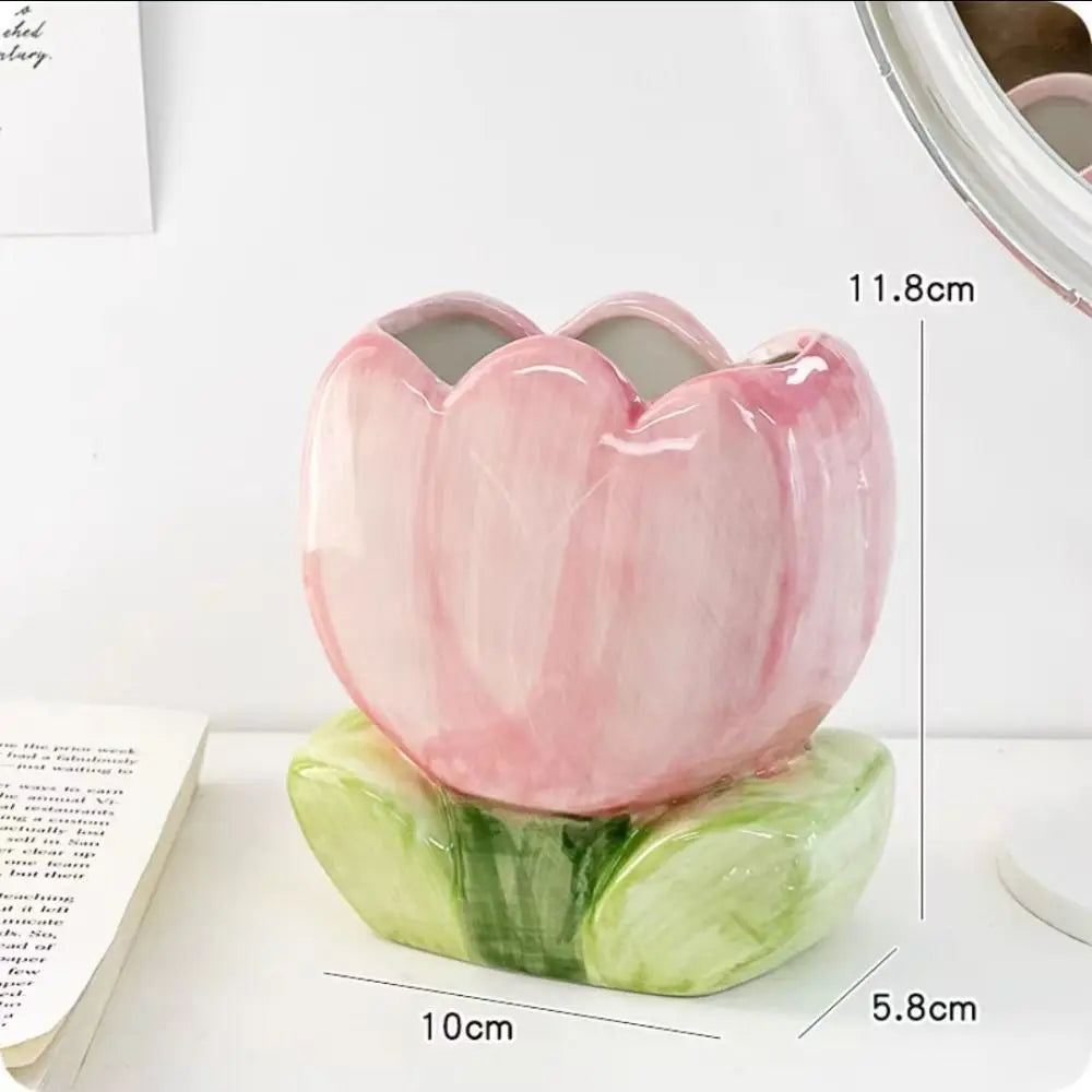 Ceramic Flower Makeup Brush Storage