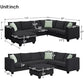 Modern Large U-Shaped 7-Seat Fabric Sectional Sofa with Movable Ottoman