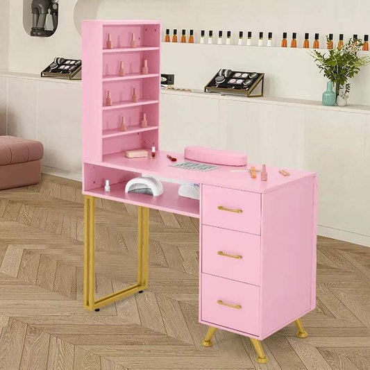 Nail desk station, Equipped with Dust Collector.