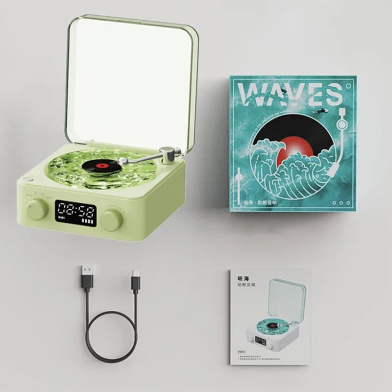 Speaker Wireless Bluetooth Vinyl Record Player Stereo Sound RGB Projection Lamp Effect