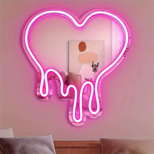 LED Heart Neon Sign Light for room