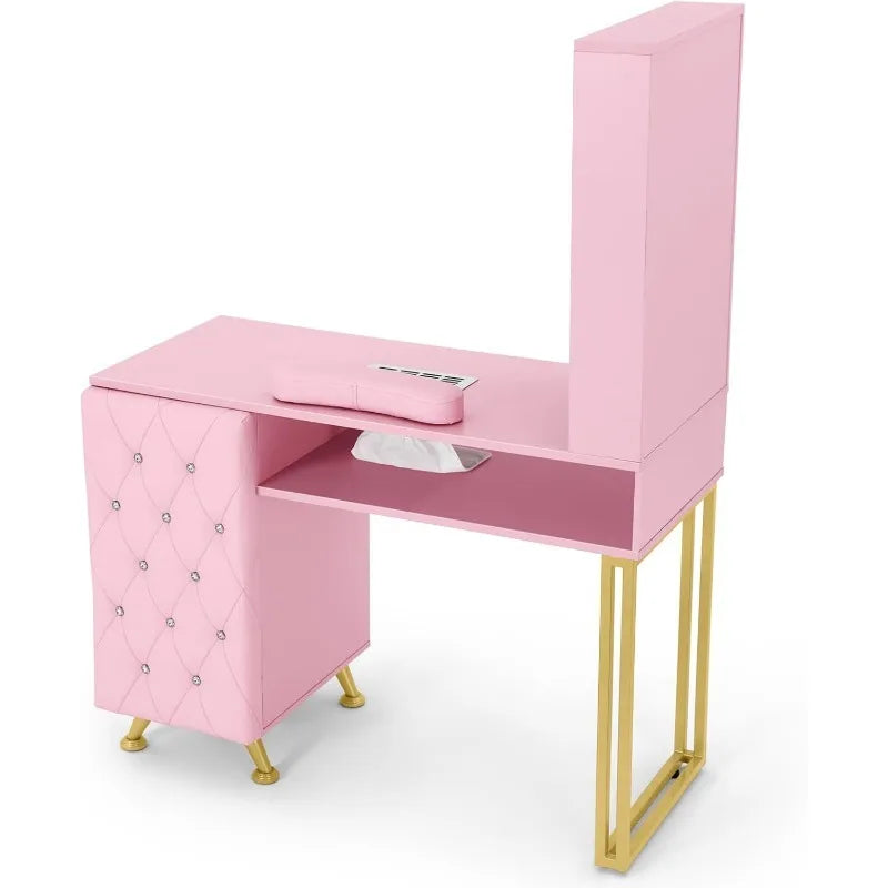 Nail desk station, Equipped with Dust Collector.