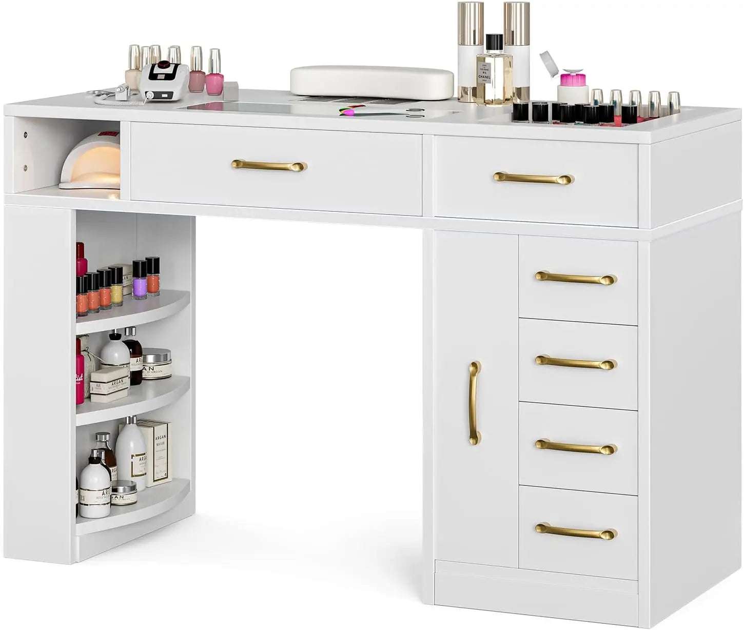 Table Nail Station , Glass Top Nail.