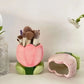 Ceramic Flower Makeup Brush Storage