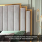 Queen Upholstered Platform Bed with Golden Trim and 61" Headboard.