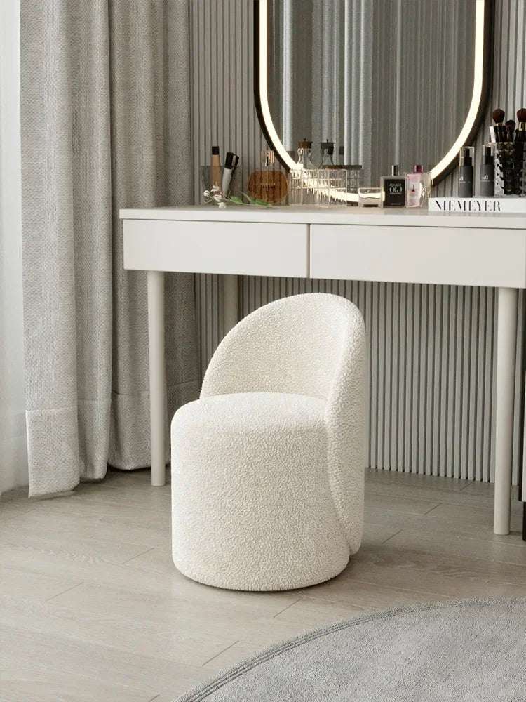 Minimalist Makeup Stool Solid Wood Round French Light Luxury