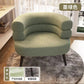 Modern Lambswool Accent Chair with Curved Backrest for Living Room & Bedroom