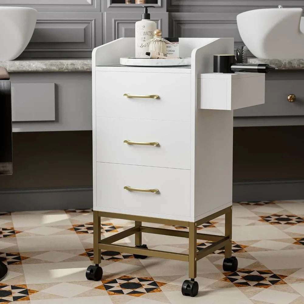 Beauty Salon Storage Trolley Cart,Salon Styling Station Cabinet.