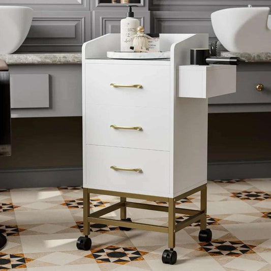 Beauty Salon Storage Trolley Cart,Salon Styling Station Cabinet.