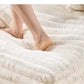 53" Off-White Upholstered Chaise Lounge Sleeper with Pillows & Armrests