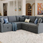 Jocisland 85" Oversized L-Shaped Sleeper Sofa Bed with Pull-Out & Storage Seat