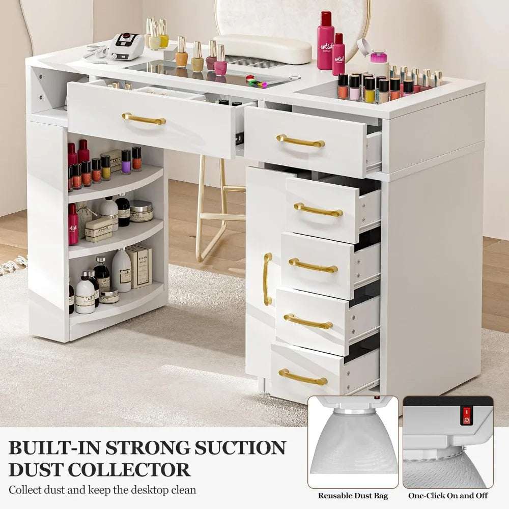 Table Nail Station , Glass Top Nail.