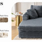 53" Off-White Upholstered Chaise Lounge Sleeper with Pillows & Armrests