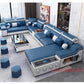 MANBAS Modern Sectional Sofa with Chaise Lounge, Bluetooth Speakers & USB Ports