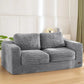 Two-Seat Upholstered Bean Bag Sofa with Pillows & Armrests, Fluffy Loveseat