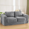 Two-Seat Upholstered Bean Bag Sofa with Pillows & Armrests, Fluffy Loveseat