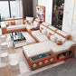 MANBAS Modern Sectional Sofa with Chaise Lounge, Bluetooth Speakers & USB Ports