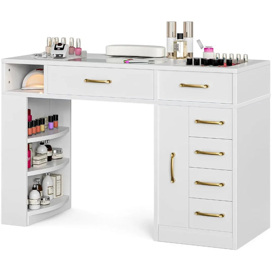 Table Nail Station , Glass Top Nail.