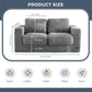 Two-Seat Upholstered Bean Bag Sofa with Pillows & Armrests, Fluffy Loveseat