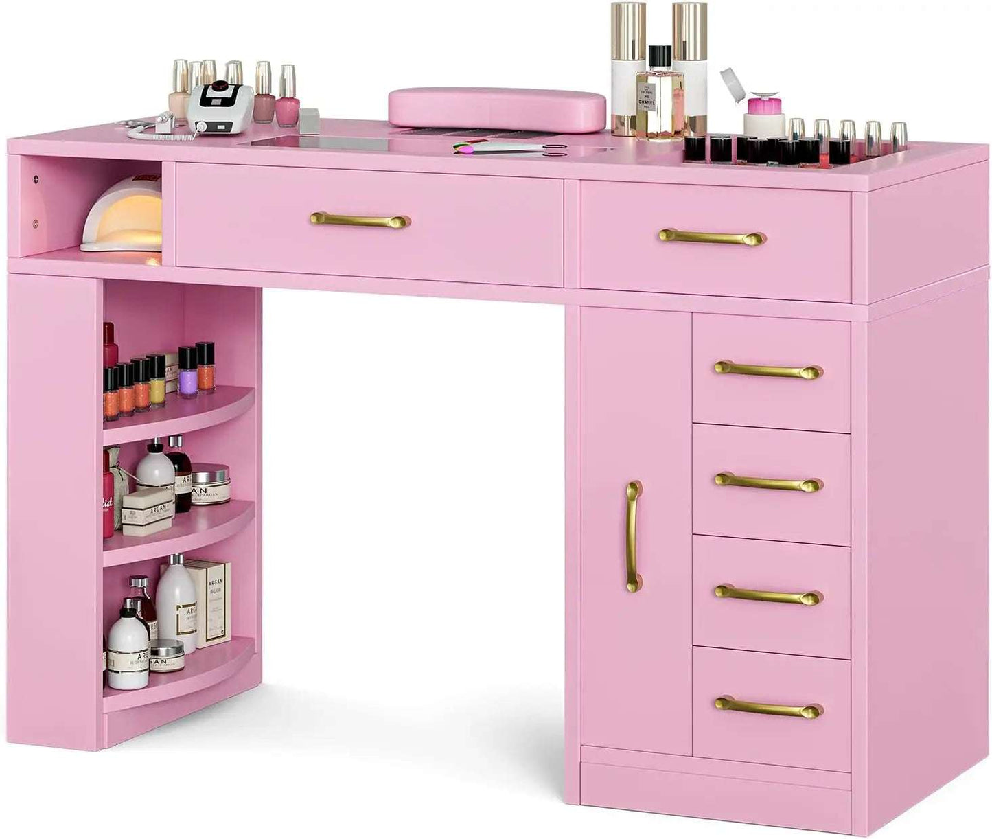 Table Nail Station , Glass Top Nail.