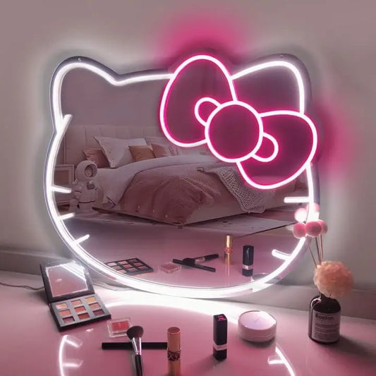 Mirror Neon USB Dimmable LED for Bedroom Room Decor