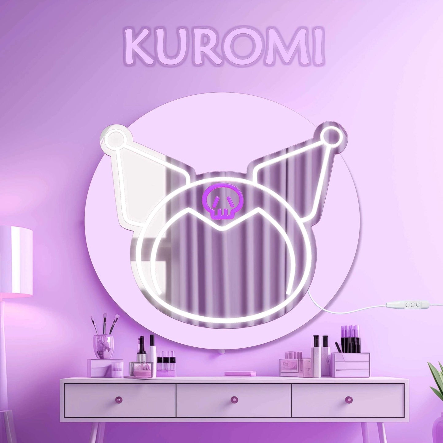 Purple Decor Mirror Neon Adjustable Decor For Room