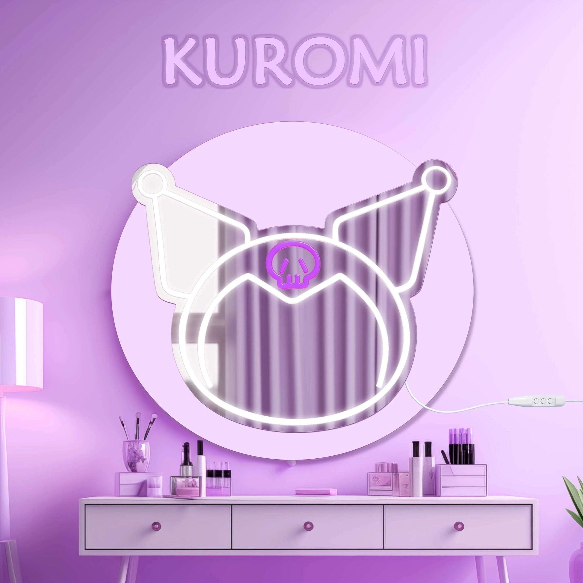 Purple Decor Mirror Neon Adjustable Decor For Room