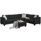 Modern Large U-Shaped 7-Seat Fabric Sectional Sofa with Movable Ottoman