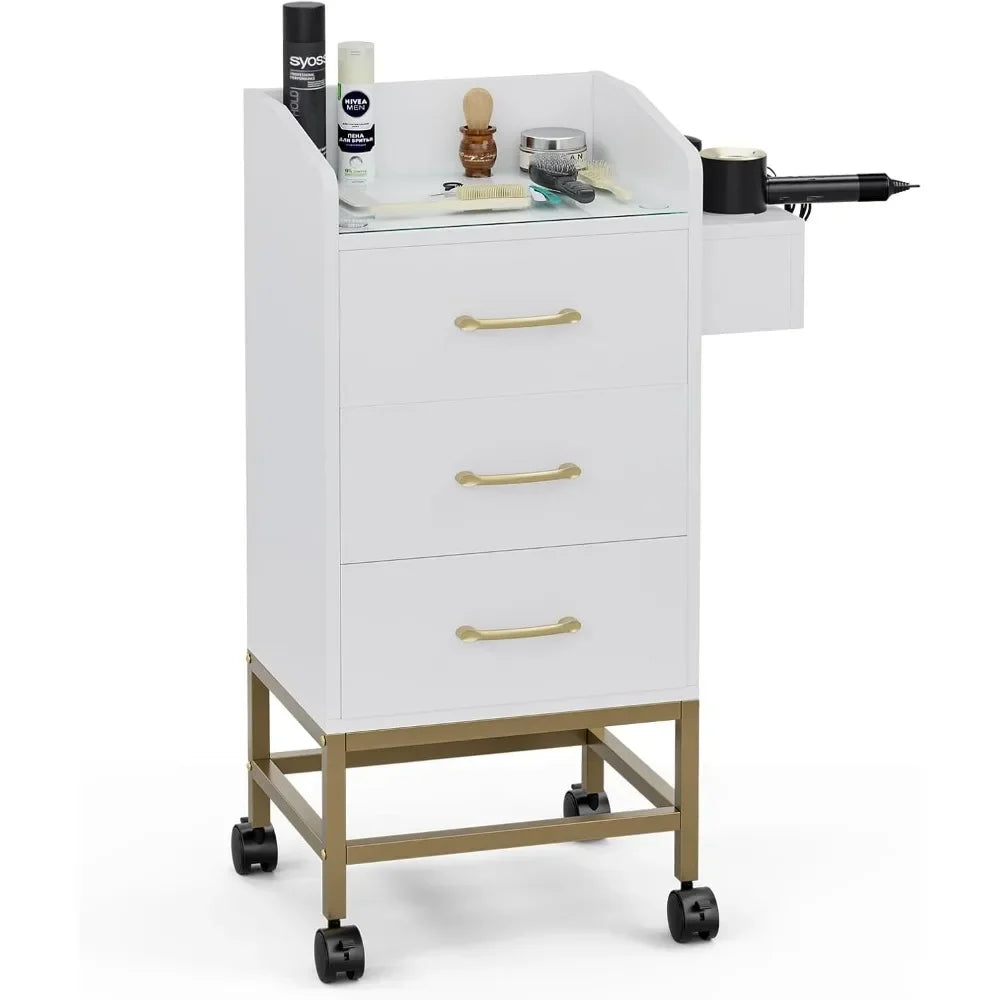 Beauty Salon Storage Trolley Cart,Salon Styling Station Cabinet.