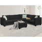 Modern Large U-Shaped 7-Seat Fabric Sectional Sofa with Movable Ottoman