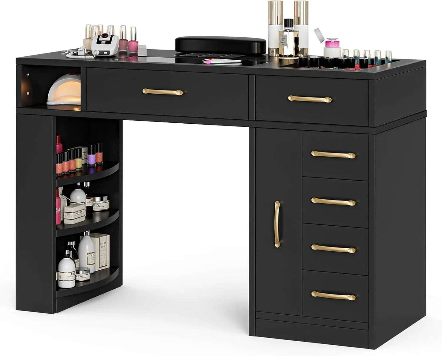 Table Nail Station , Glass Top Nail.