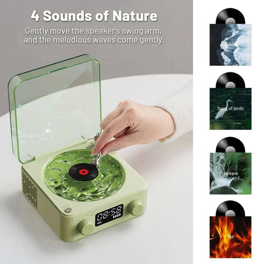 Speaker Wireless Bluetooth Vinyl Record Player Stereo Sound RGB Projection Lamp Effect