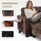 118" U-Shaped Modular Sofa with Ottoman & Foldable Side Table, Brown