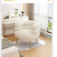 Modern Lambswool Accent Chair with Curved Backrest for Living Room & Bedroom