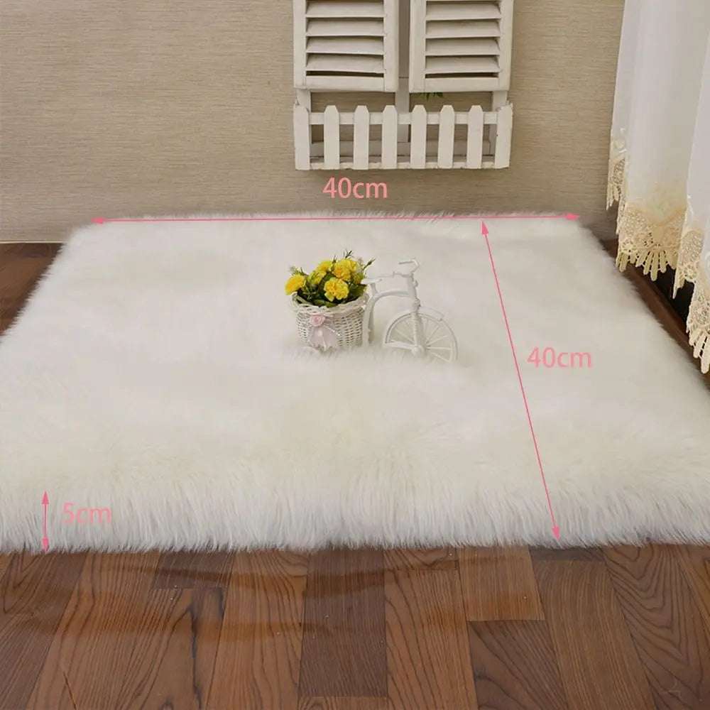 Soft Sheepskin Bedroom Carpet White Rugs Bed  Room