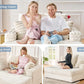 53" Off-White Upholstered Chaise Lounge Sleeper with Pillows & Armrests
