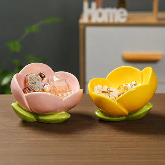 Tulip Flowers Home Entrance Decoration Storage Ceramics
