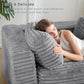 Two-Seat Upholstered Bean Bag Sofa with Pillows & Armrests, Fluffy Loveseat