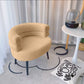 Modern Lambswool Accent Chair with Curved Backrest for Living Room & Bedroom