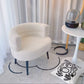 Modern Lambswool Accent Chair with Curved Backrest for Living Room & Bedroom