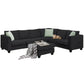Modern Large U-Shaped 7-Seat Fabric Sectional Sofa with Movable Ottoman